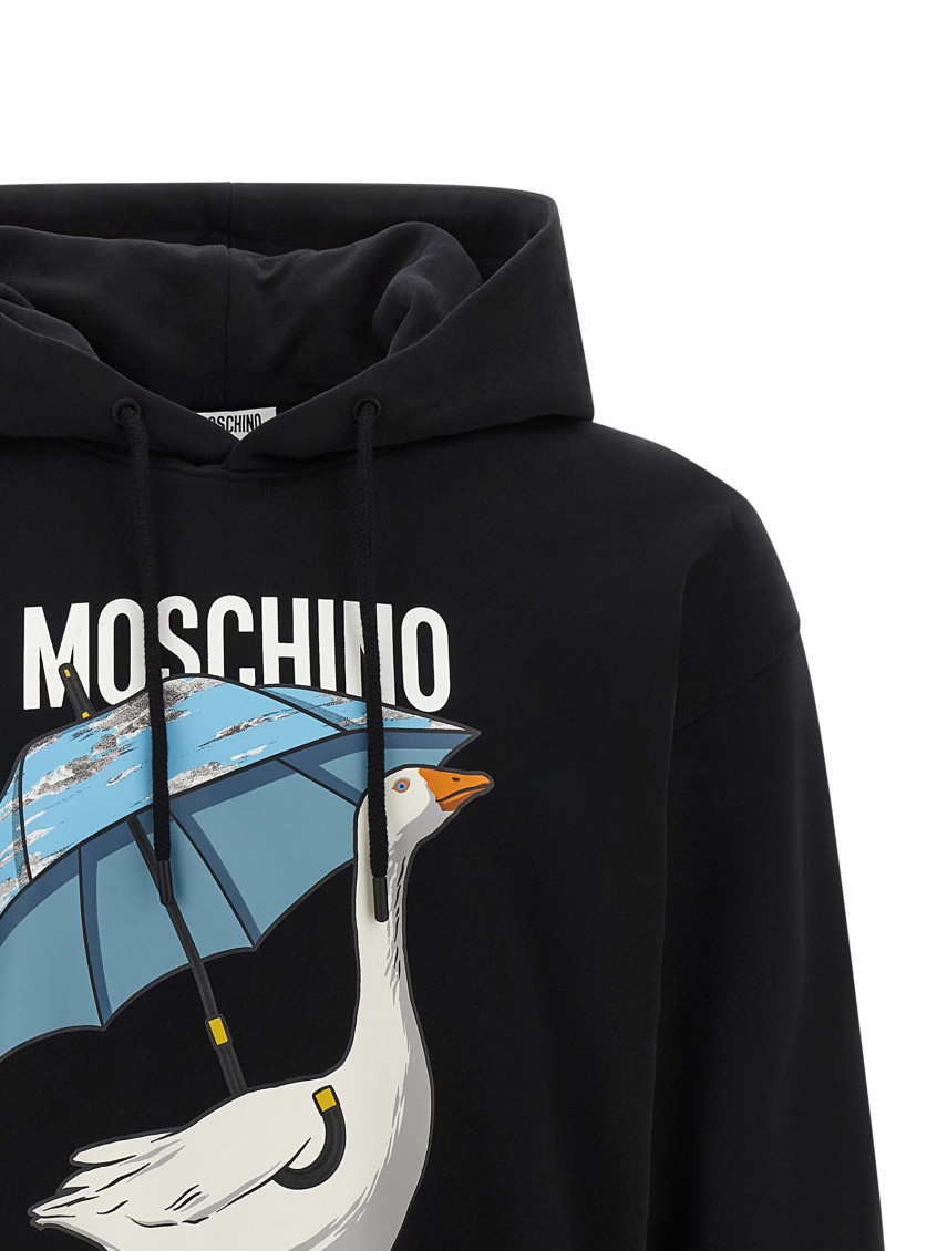 Black Graphic Logo Hoodie