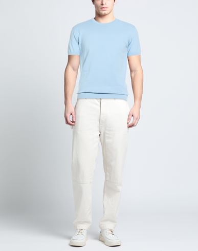 Man Sweater Sky blue Size S Cotton