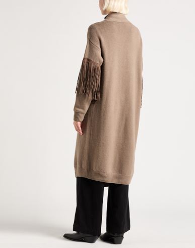 Woman Cardigan Taupe Size 10 Wool, Cashmere