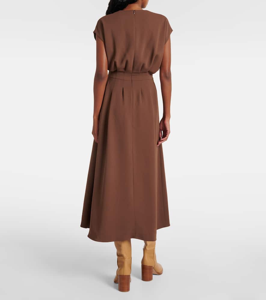 Pleated cady midi dress