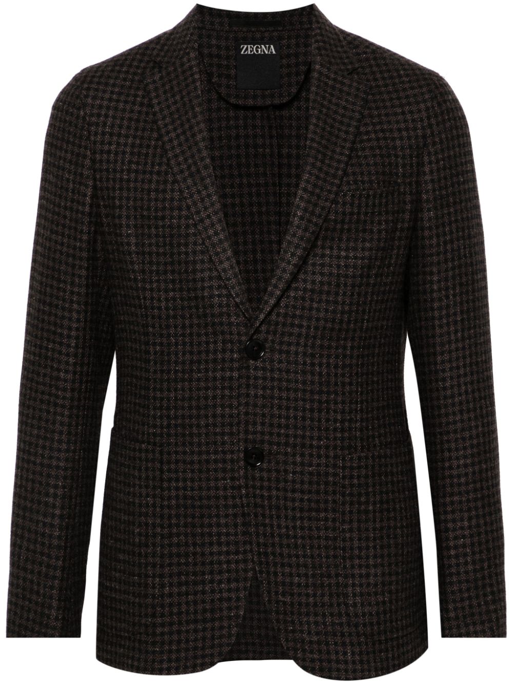 Houndstooth-pattern blazer - Blue