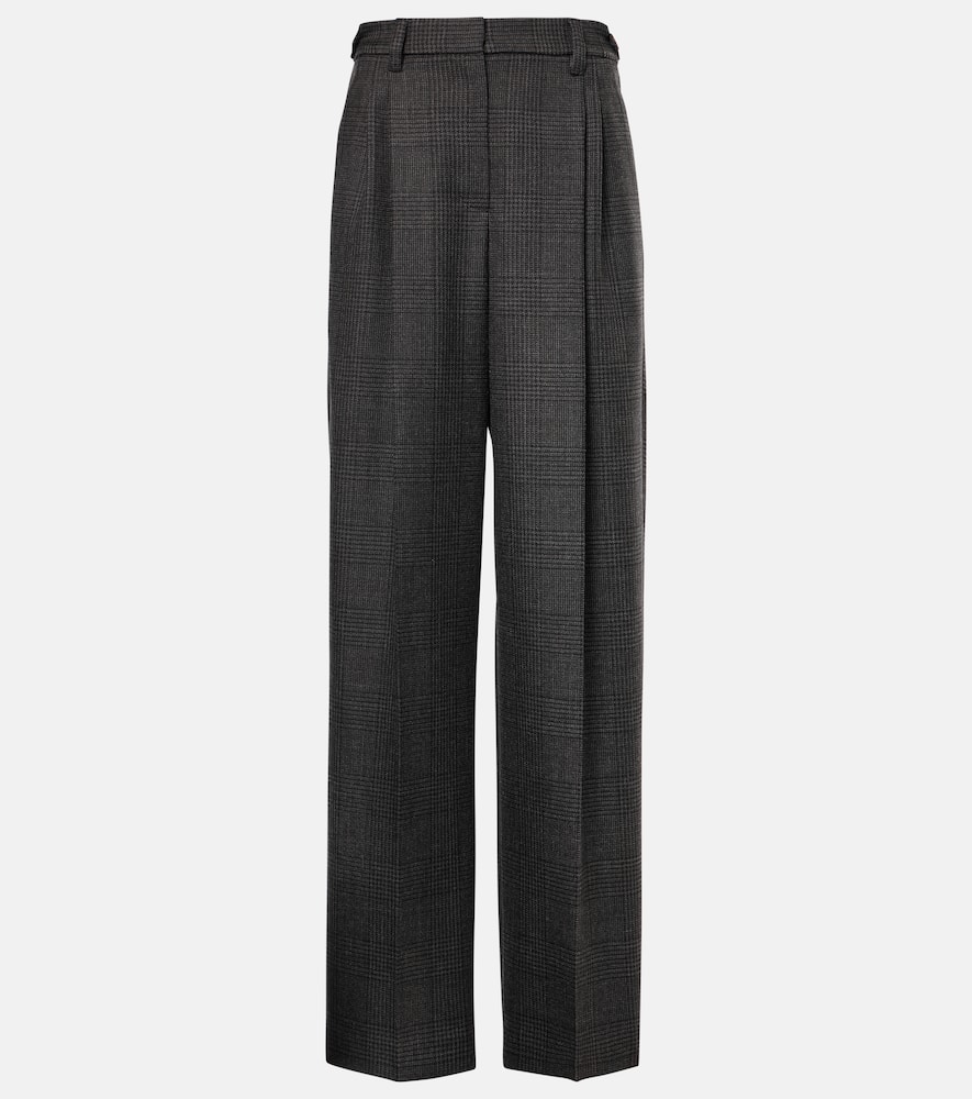 High-rise wool wide-leg pants