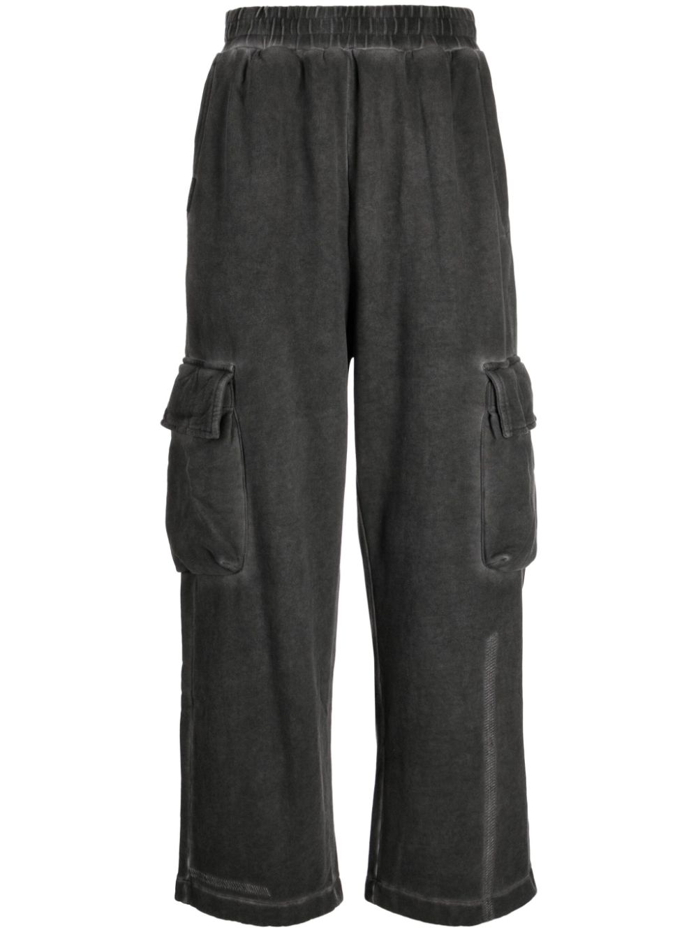Wide-leg distressed cargo trousers - Grey