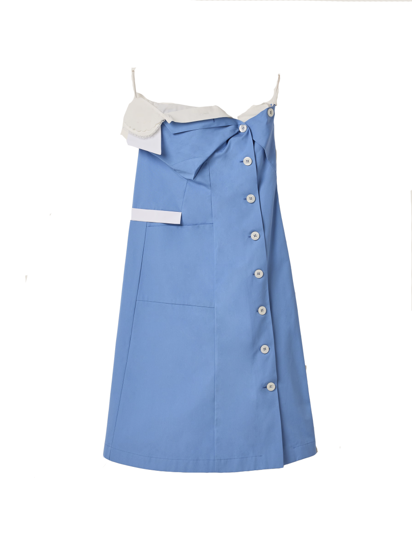 Light Blue Deconstructed Mini Dress