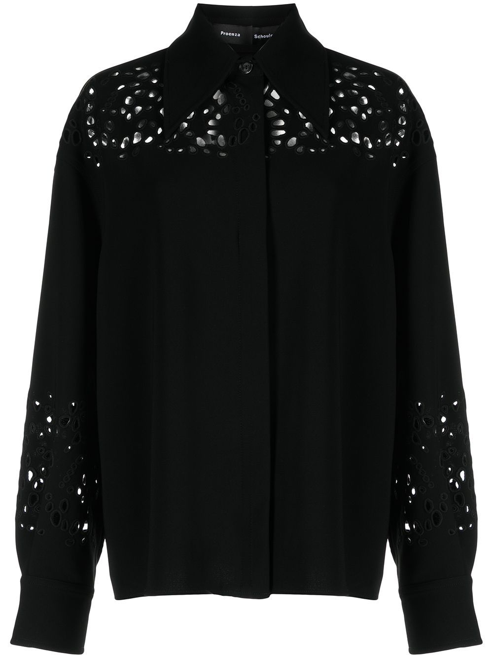 Broderie anglaise crepe shirt