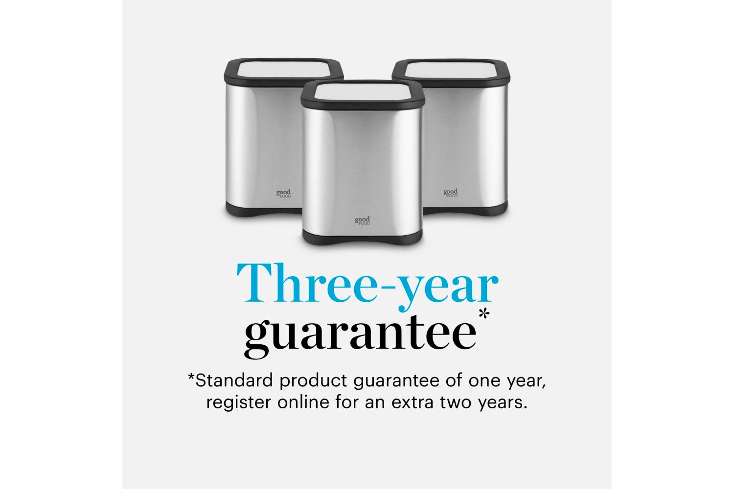 Tower Unisex Set Kitchen Storage Canisters for Tea, Coffee, Sugar & Other Loose Ingredients w/ Mirror Finish, 1.5L, Stainless Steel in Grey