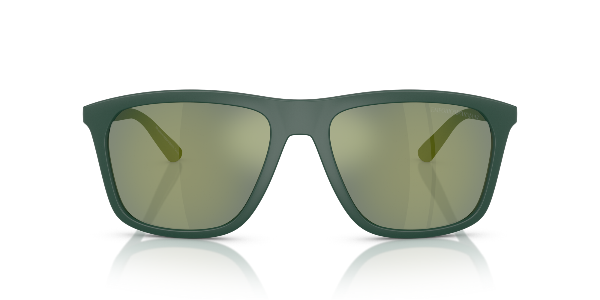 Emporio Armani Man Emporio Armani EA4237 61906R Sunglasses Injected Green Grey Squared Mirrored