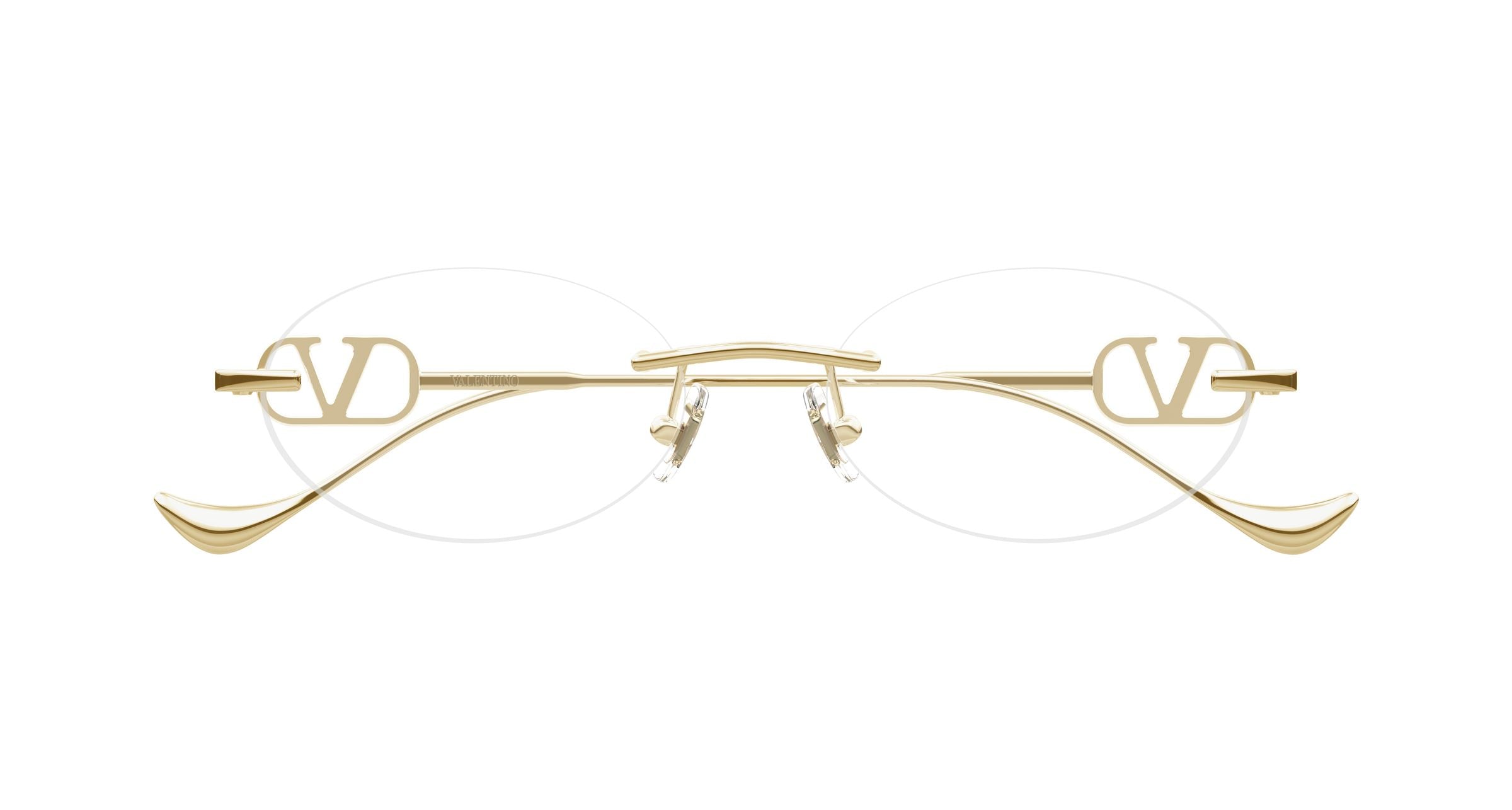 Valentino Woman Valentino VG0032S 005 Sunglasses Metal Gold Transparent Geometric