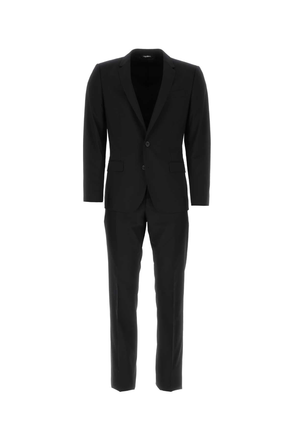 Stretch Wool Pant Suit — Black
