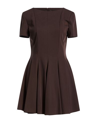 Woman Mini dress Chocolate brown Size 6 Polyester, Tencel, Elastane