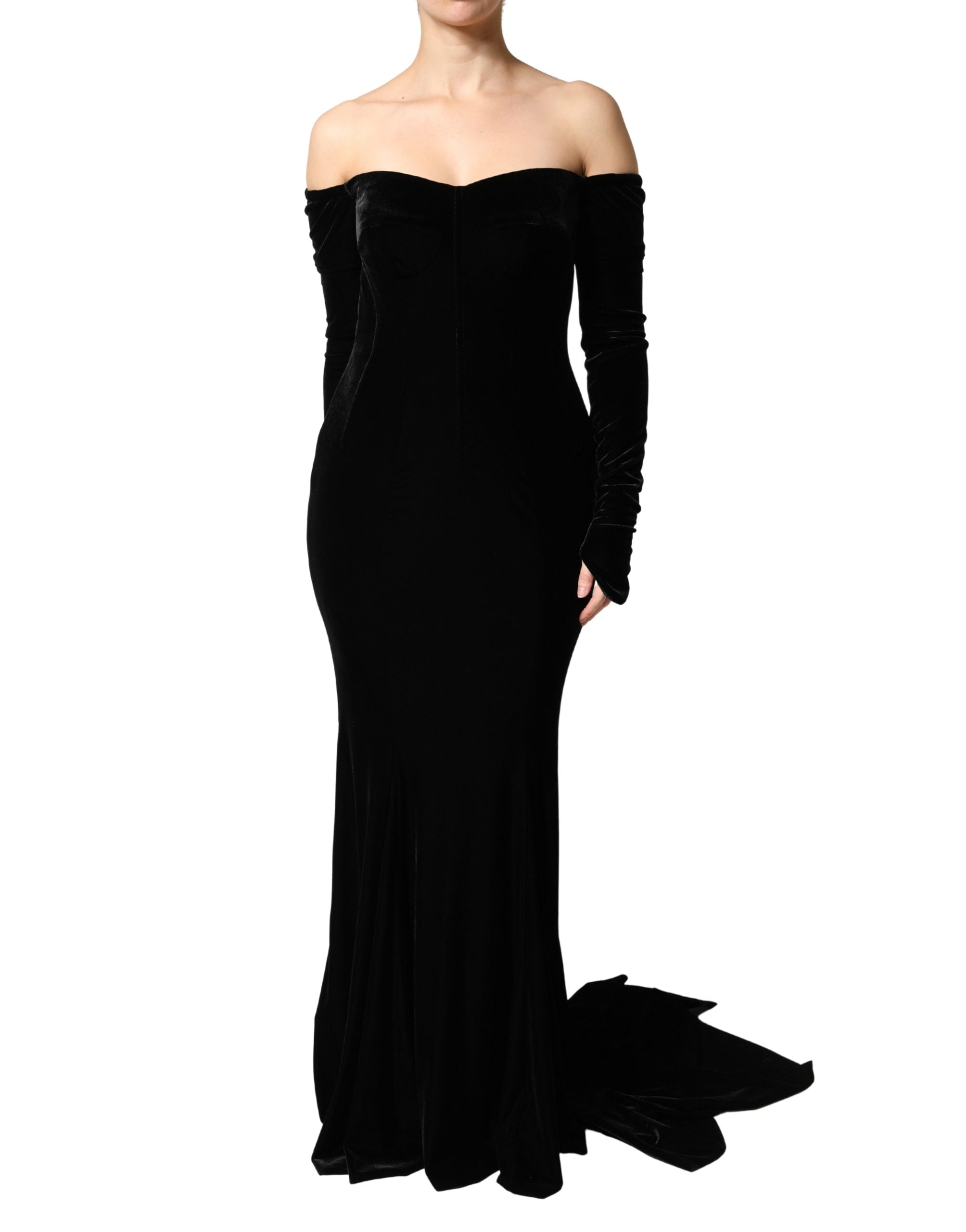 Off-Shoulder Bodycon Dress — Black