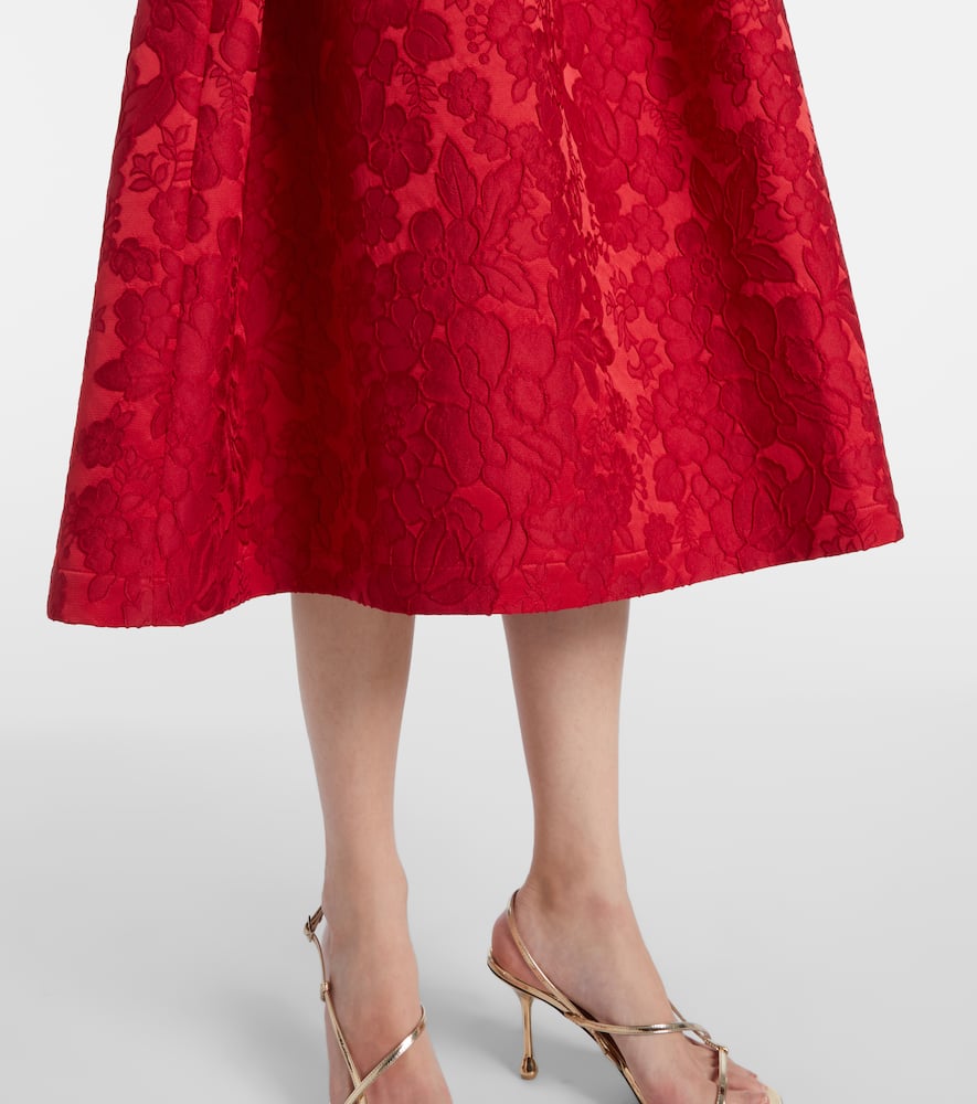 Satine matelassé jacquard midi dress