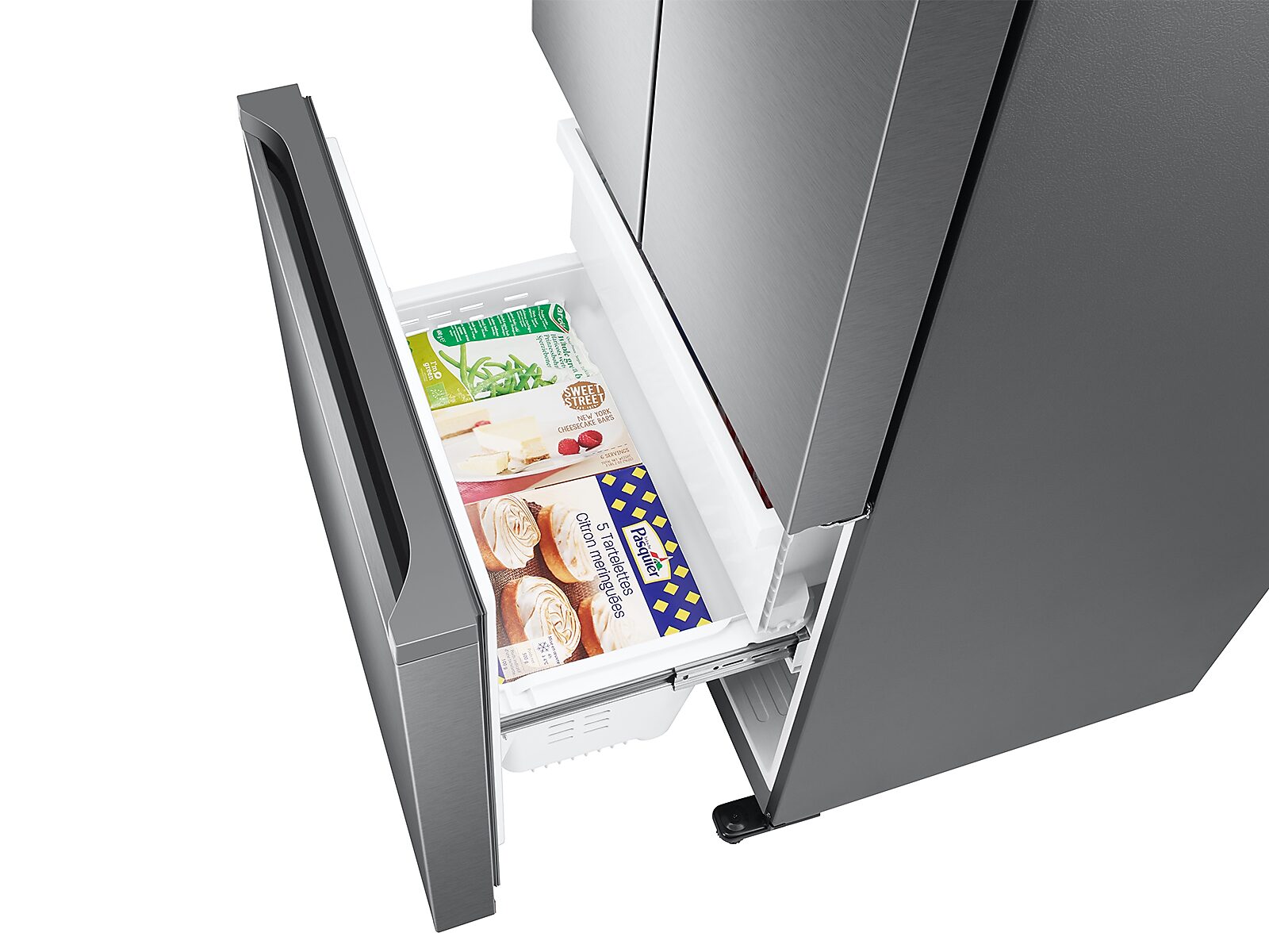 18 cu. ft. Smart Counter Depth 3-Door French Door Refrigerator in Silver(RF18A5101SR/AA)
