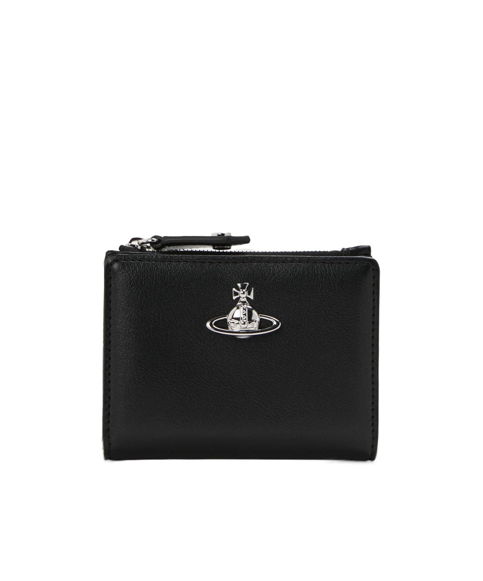 Black crossgrain leather card holder