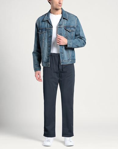 Man Pants Midnight blue Size 38 Cotton, Linen, Elastane