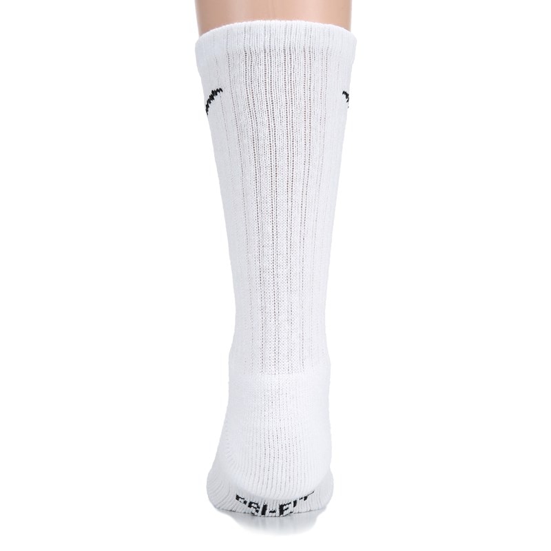 6 Pack Youth Medium Cushioned Crew Socks (White)