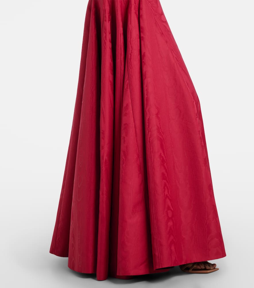 Gracia pleated moiré mikado bustier dress