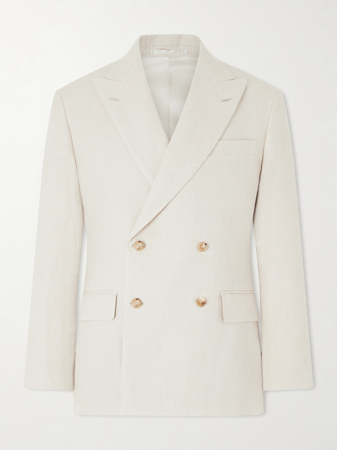 Double-Breasted Linen and Silk-Blend Jacket