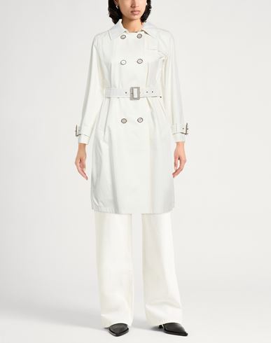Rain Collection Woman Overcoat & Trench Coat White Size 10 Cotton, Polyester