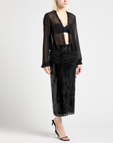 Woman Top Black Size 4 Polyester, Glass