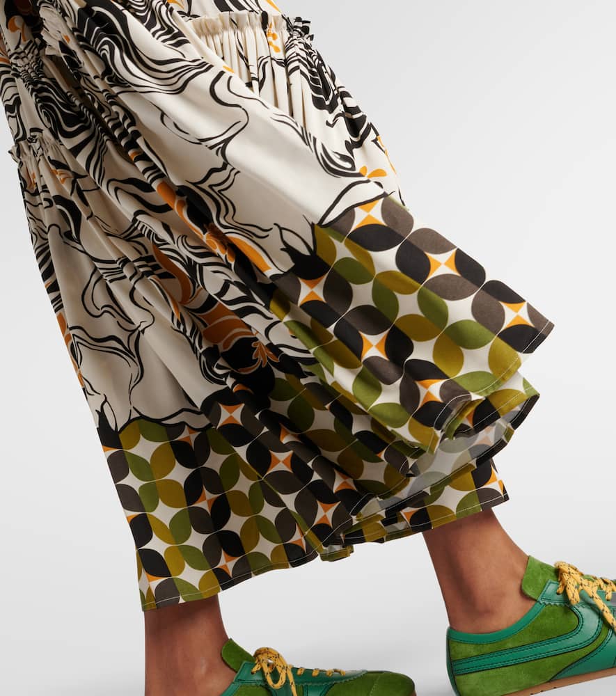 Printed satin maxi dress