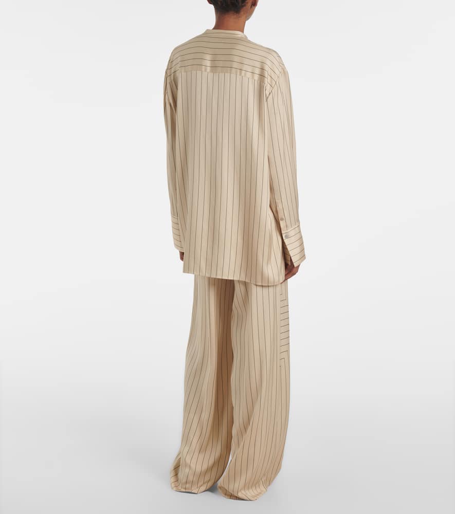 Athena striped silk-blend shirt