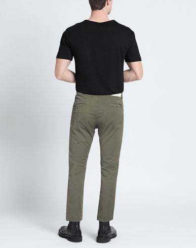 Man Pants Dark green Size 26 Cotton, Elastane