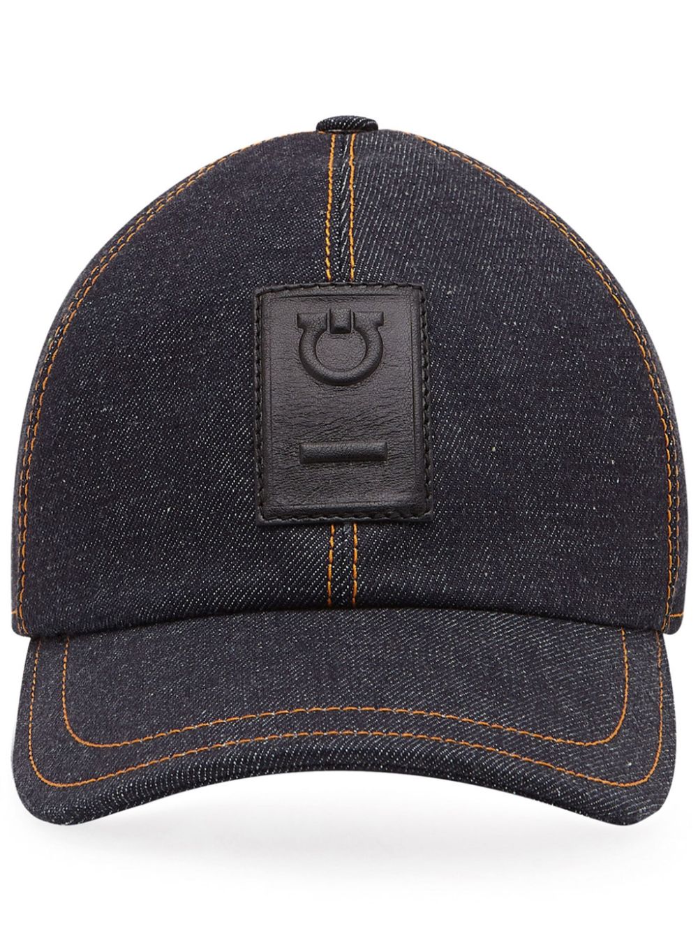 Gancini-patch denim baseball cap - Blue