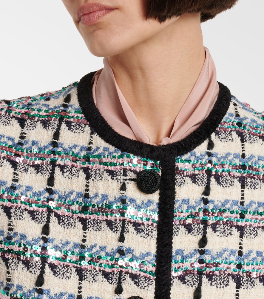 Mossi sequined cotton-blend tweed vest