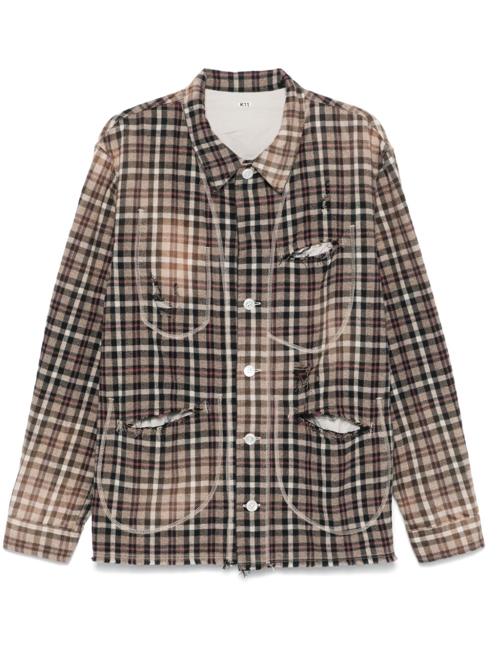 Check-pattern shirt - Brown