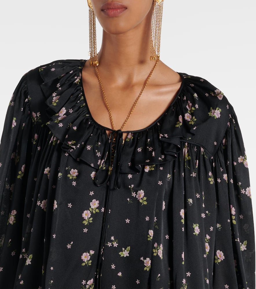 Chloé Gathered silk charmeuse minidress