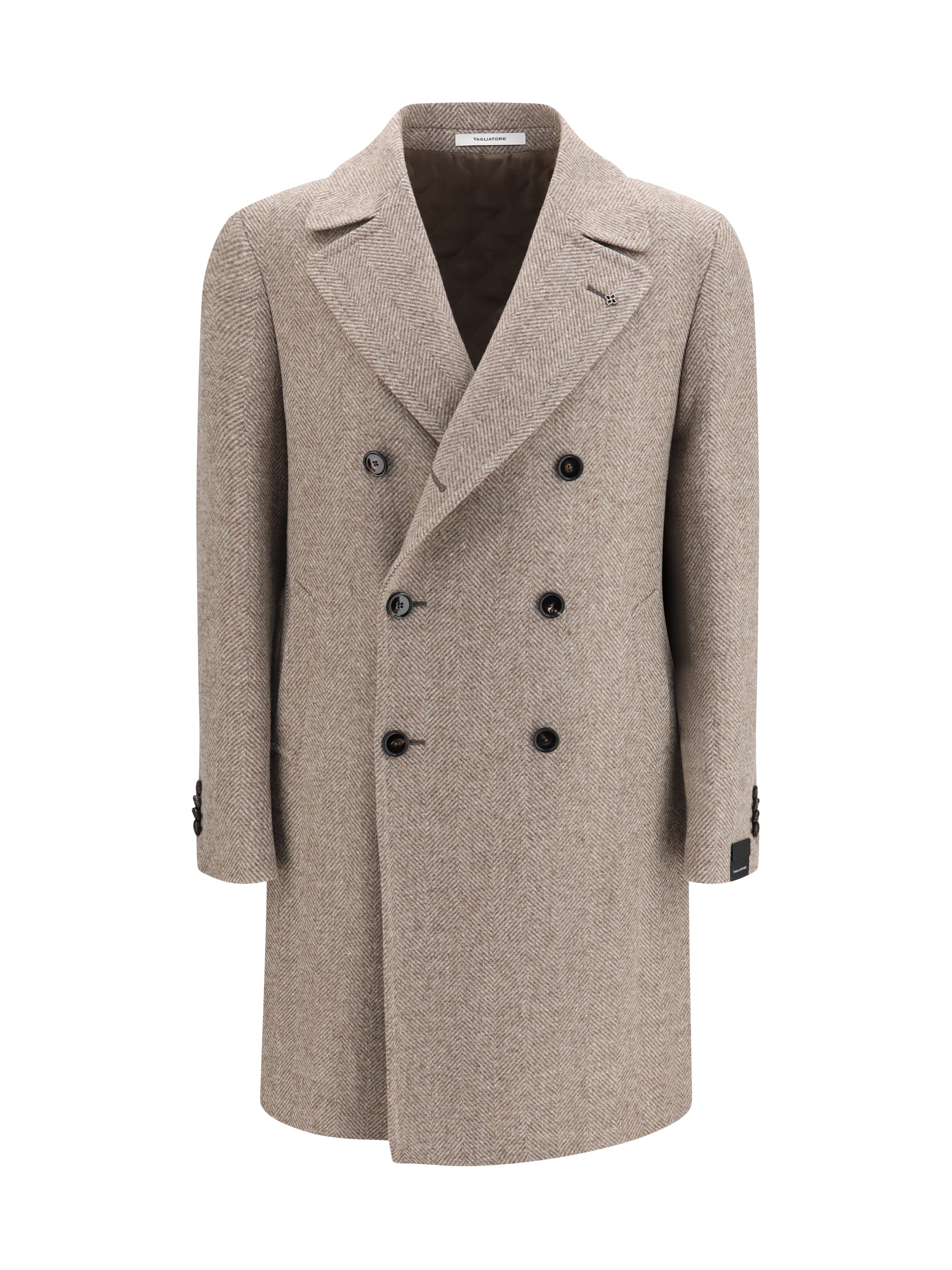 Double-Breasted Wool Coat — Beige