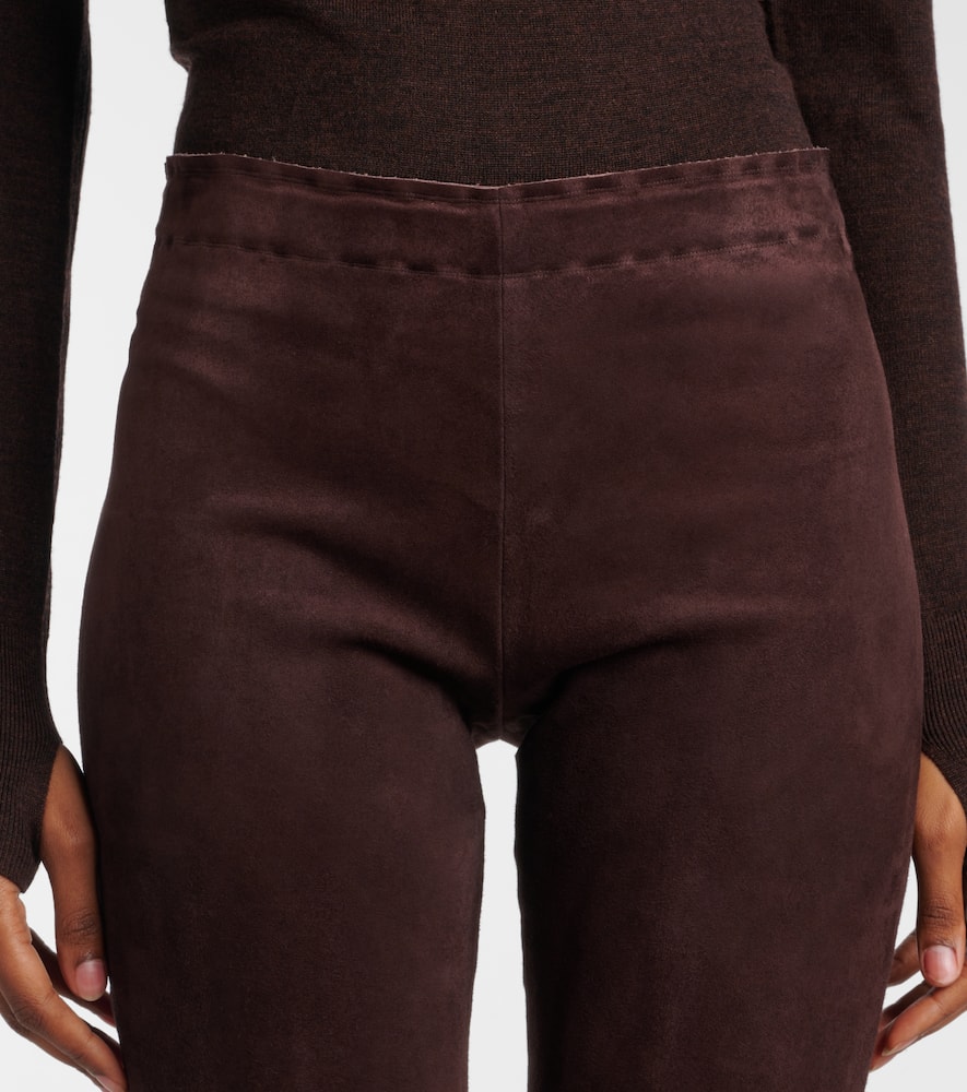 Carolyn mid-rise suede leggings