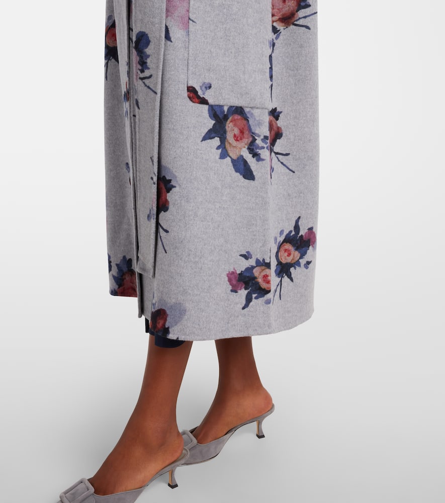 Floral wool coat