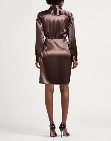 Woman Mini dress Dark brown Size 6 Polyester