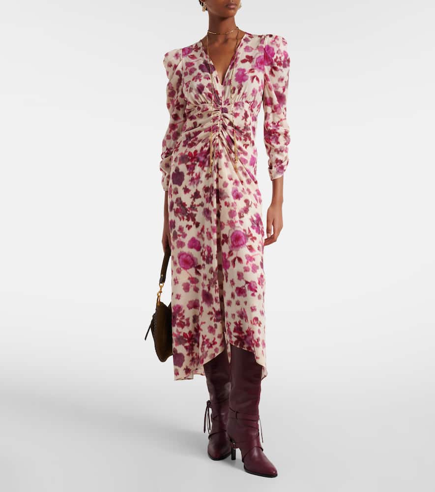 Albini floral silk-blend midi dress