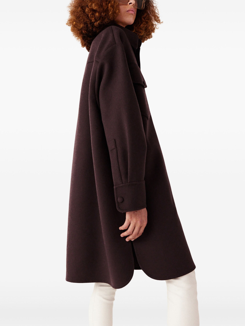 Dark Brown Press-stud Fastening Overshirt