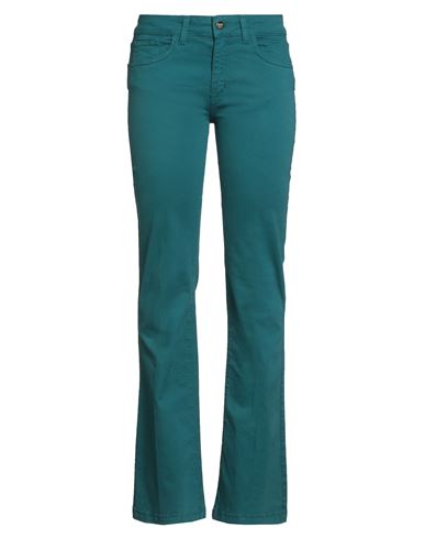 Woman Pants Deep teal Size 29 Cotton, Elastane