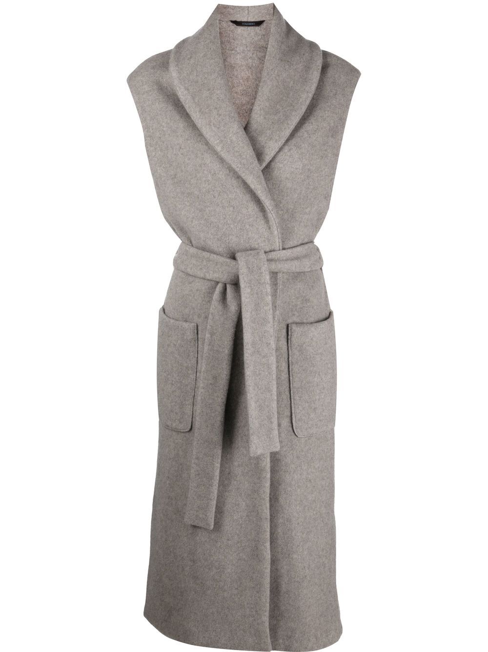 Sleeveless belted trench coat - Grey