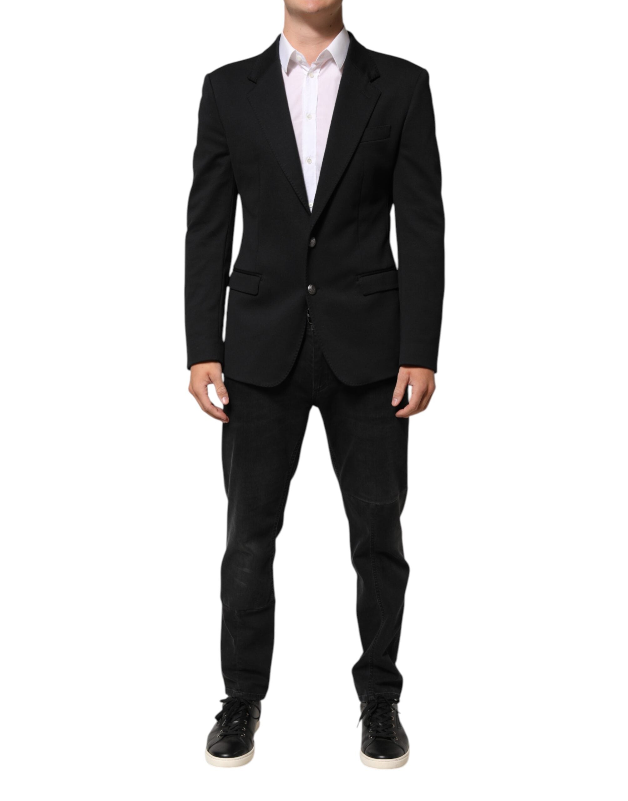 Cotton-Nylon Blazer — Black