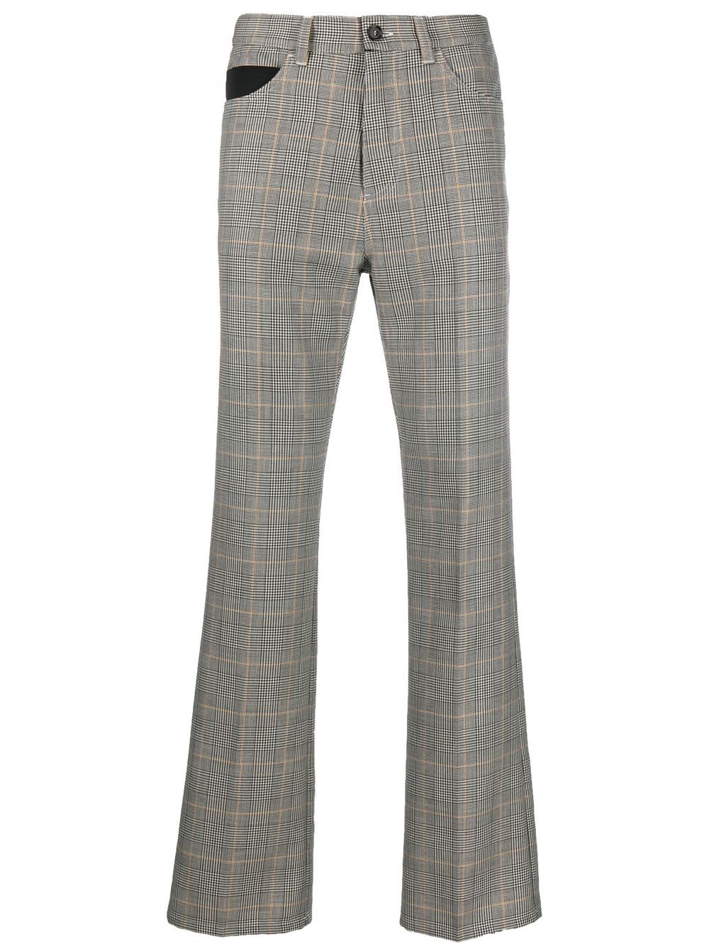 Prince of Wales straight leg trousers - Black