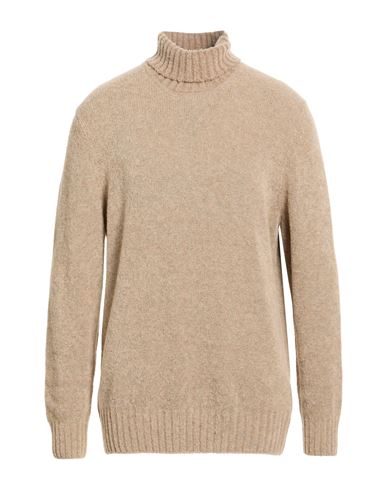 Man Turtleneck Beige Size 46 Virgin Wool, Polyamide