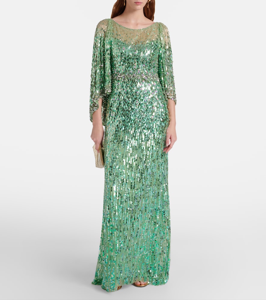 Ines embellished sequined gown