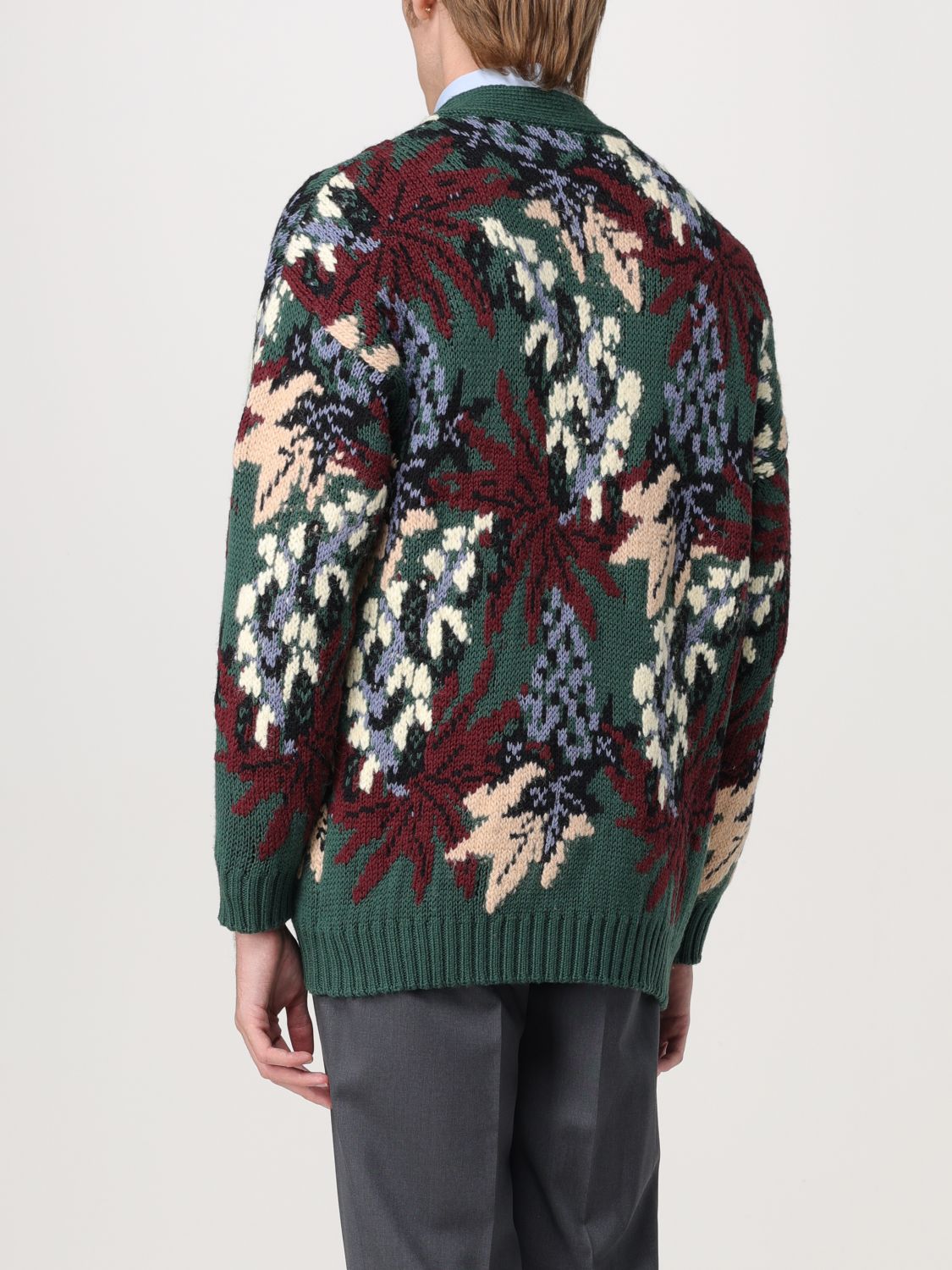 V-neck jacquard cardigan - Green