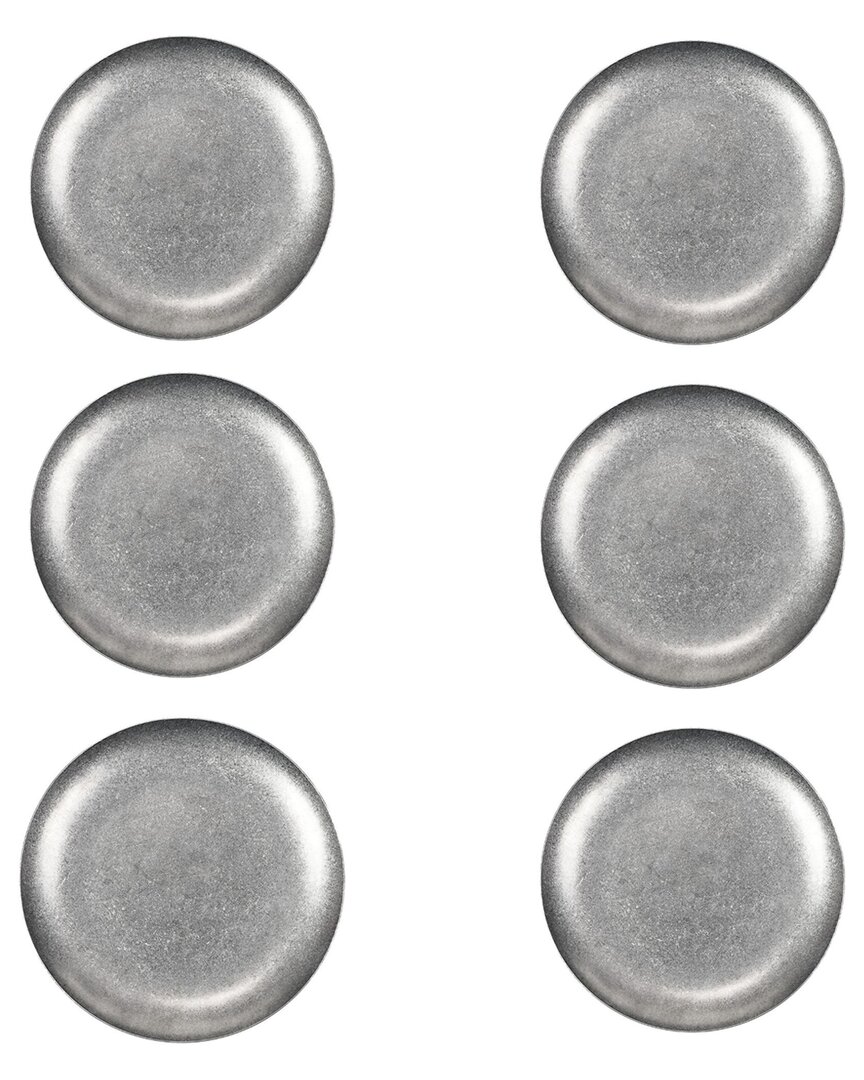 Set of 6 Moab Stainless Steel Coupe Dinnerware: 11.75in Round Plate