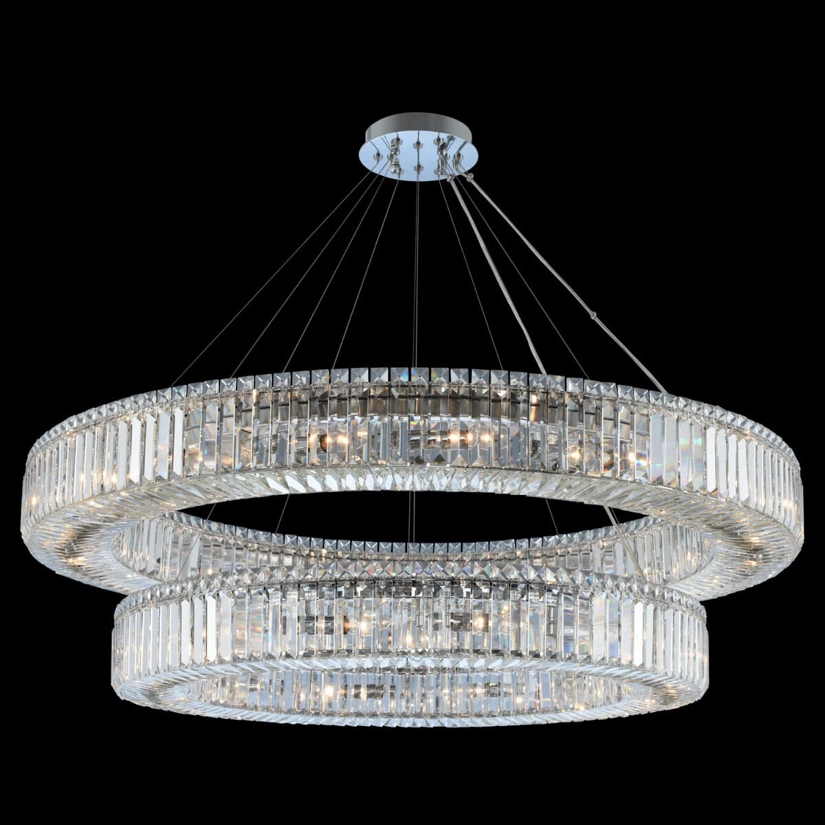 Rondelle 30-Light 47" Pendant Light in Chrome