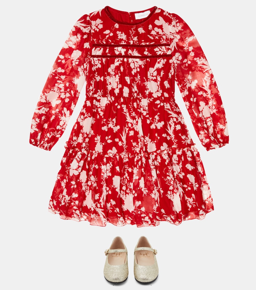 Monnalisa Floral printed georgette dress