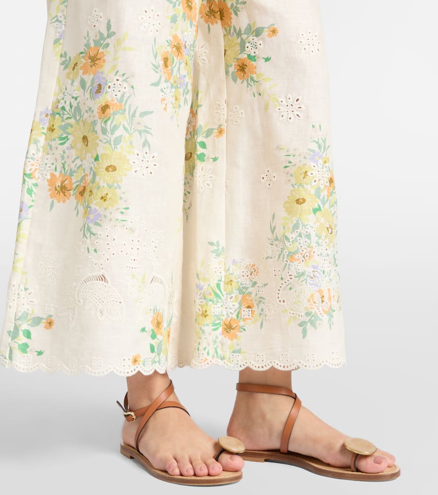 Alémais Juliette floral linen wide-leg pants