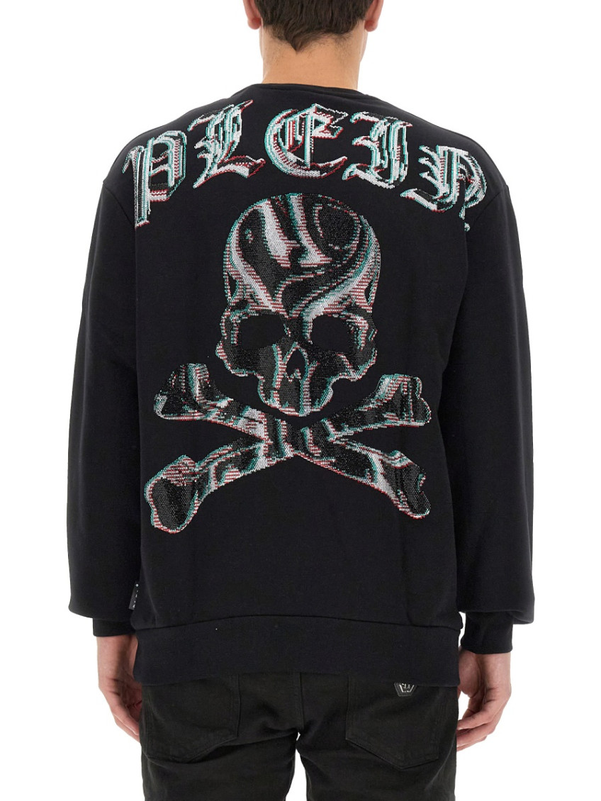 Sweatshirt With Rhinestone Logo