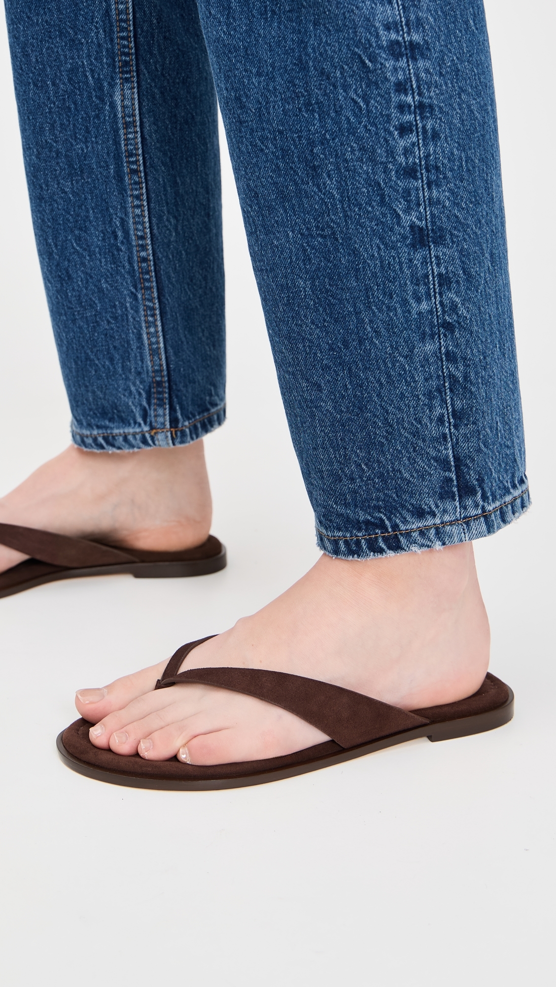 Reformation Jessie Thong Sandals Espresso Suede